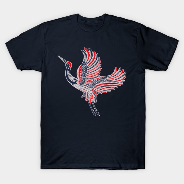 Crane Takes Flight T-Shirt by machmigo